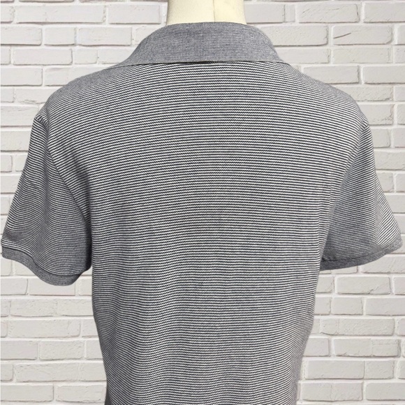 Lacoste Slim Fit Polo Dress Navy White Stripe Tennis Preppy Size 40 US M - Picture 4 of 7